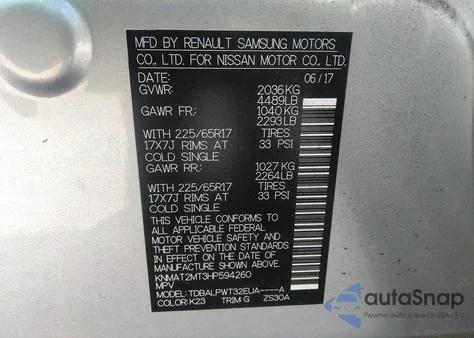 2017 Nissan Rogue S из США, поврежденный, VIN KNMAT2MT3HP594260